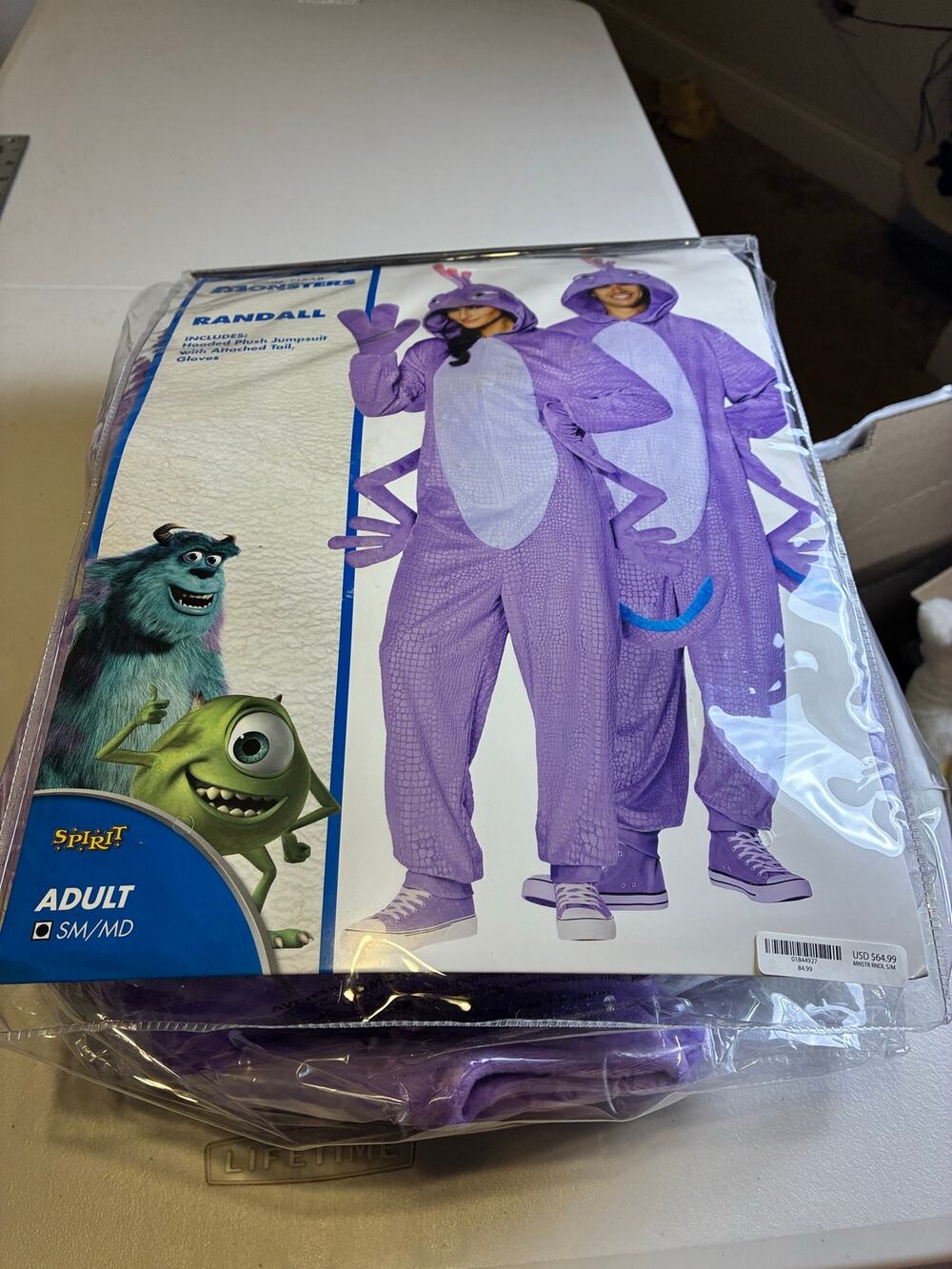 Spirit Halloween Disney Pixar Monsters University Randall Adult Costume S/M New